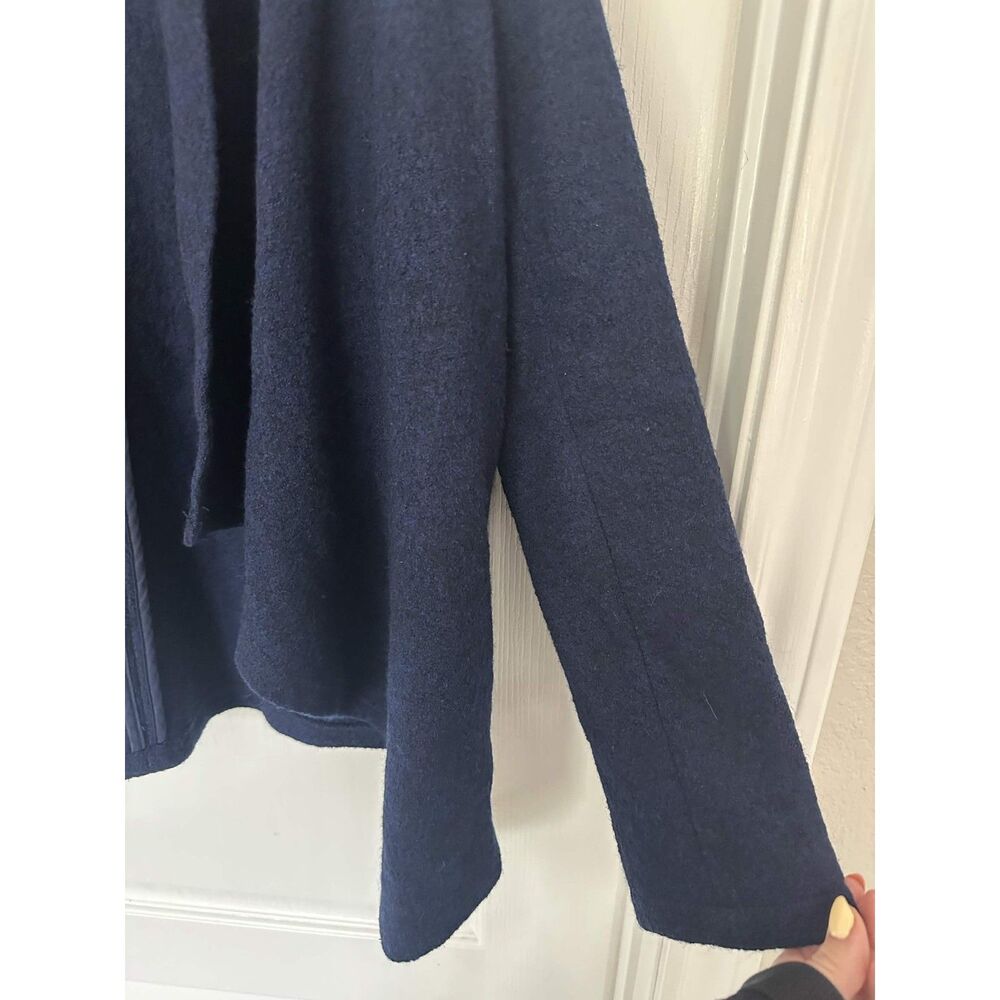 BB Dakota Navy Blue Wool Blend Draped Waterfall Open Front Blazer- Size XS - Picture 8 of 8